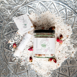 Rose & Mint bath salt jar
